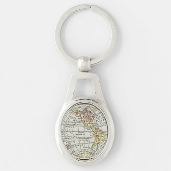 Western Hemisphere Map Globe Travel Keychain by antiqueart at Zazzle