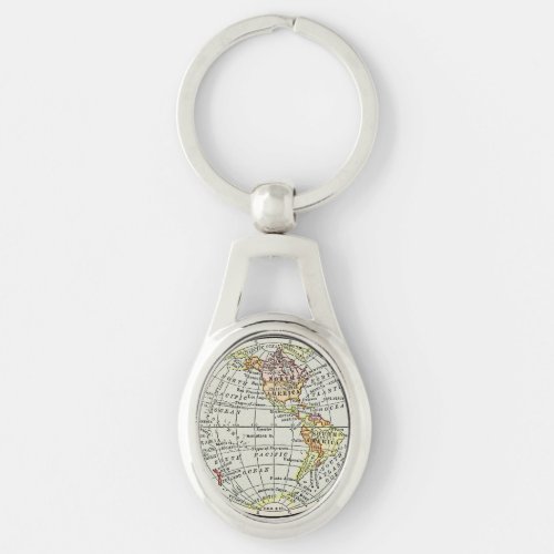 Western Hemisphere Map Globe Travel Keychain