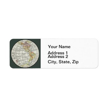 Western Hemisphere Map Globe Travel Label by antiqueart at Zazzle