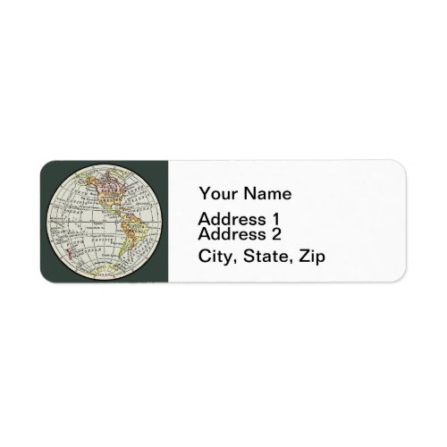 Western Hemisphere Map Globe Travel Label