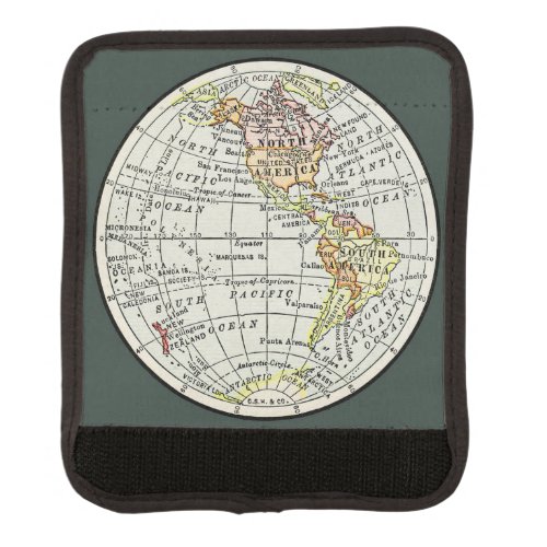 Western Hemisphere Map Globe Travel Luggage Handle Wrap