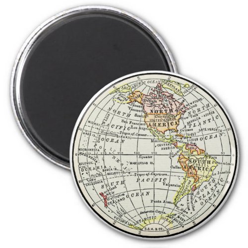 Western Hemisphere Map Globe Travel Magnet