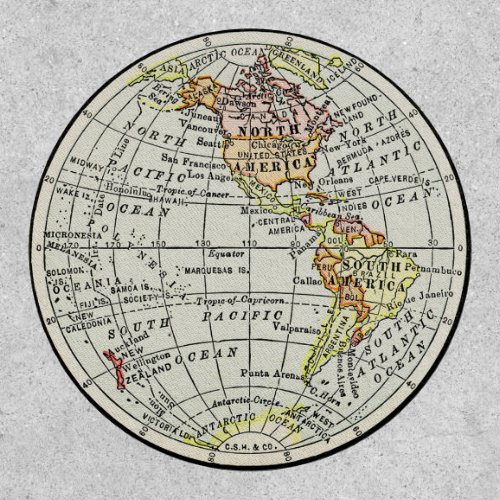 Western Hemisphere Map Globe Travel Patch