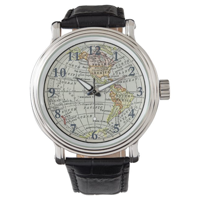 Western Hemisphere Map Globe Travel Watch (Front)