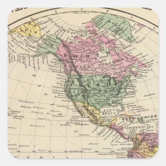 Western Hemisphere Square Sticker