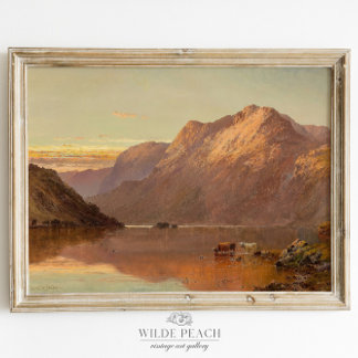 Western Highland Landscape Vintage Ranch Painting Poster