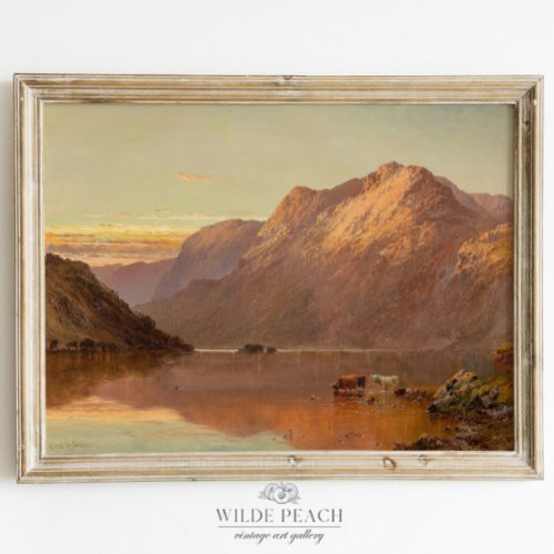Western Highland Landscape Vintage Ranch Painting Poster