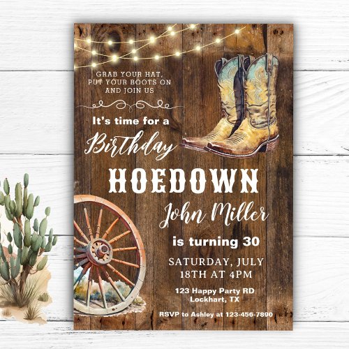 Western Hoedown Party Country Cowboy Boots Invitation