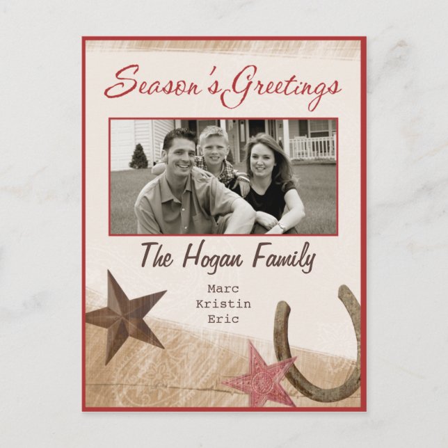 Western Holiday Photo Postcard (Front)