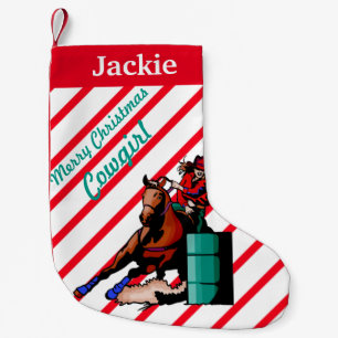 Western Home Decor Christmas Stocking Barrel Racer