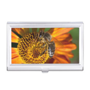Western Honey Bee Macro Photo Business Card Case