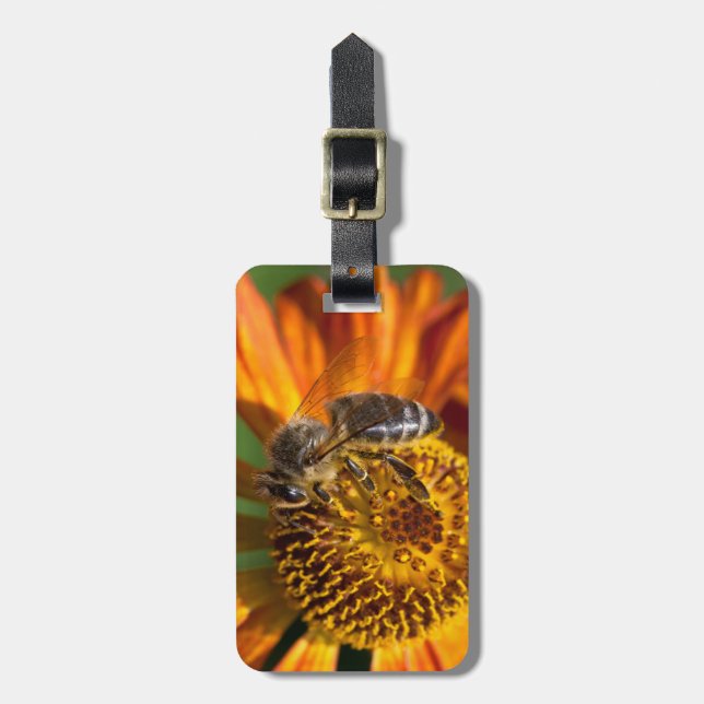 Western Honey Bee Macro Photo Luggage Tag (Front Vertical)