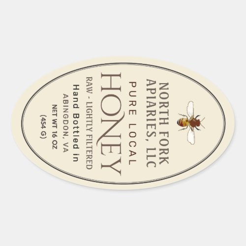 Western Honeybee 16 oz Queenline Jar Honey Label