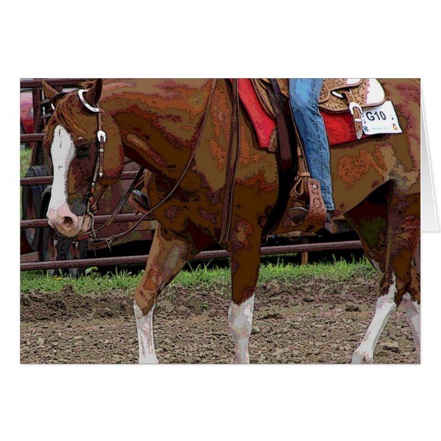 Western Horse Cartoon Effect Cards (Front Horizontal)