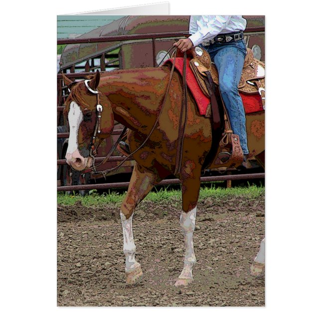 Western Horse Cartoon Effect Cards (Front)