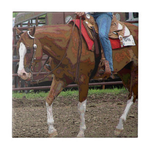 Western Horse Cartoon Effect Tile