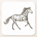 Western Horse Country Wedding  Equestrian Rustic Square Paper Coaster at Zazzle