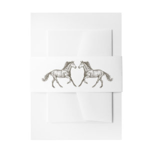 Western Horse Country Wedding Rustic Brown Invitation Belly Band