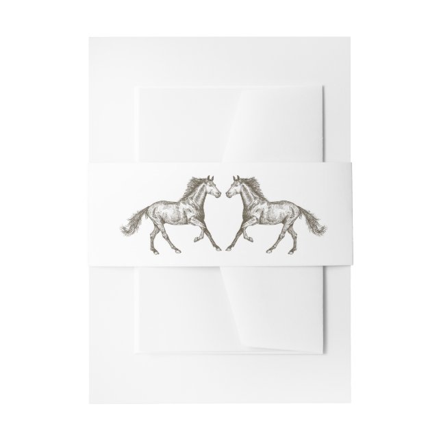 Western Horse Country Wedding Rustic Brown Invitation Belly Band (Front Example)