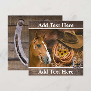 Western Horse Cowboy Hat Lasso Sunflowers  Note Card