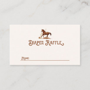 Western Horse Diaper Raffle Card