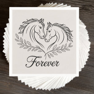 Western Horse Elegant Rustic Country Wedding Napkins
