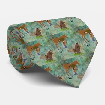 Western Horse Farrier With Horses Print Necktie by RODEODAYS at Zazzle