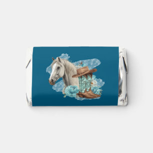 Western Horse Floral Birthday Favor- Navy Hershey's Miniatures