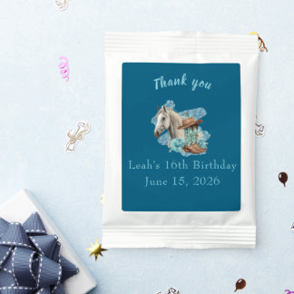 Western Horse Floral Birthday Favor- Navy Lemonade Drink Mix