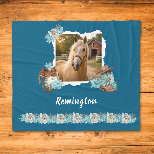 Western Horse Floral Blanket (Creator Uploaded)