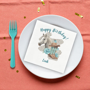 Western Horse Floral Equestrian- Napkins