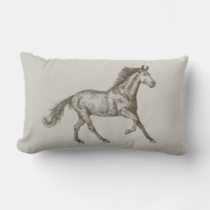 Western Horse Horseshoe Equestrian Pony Cowgirl Lumbar Pillow
