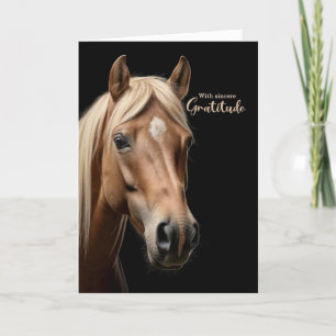 Western Horse Portrait Blank Letterpress Thank You Card