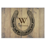 Western Horse Ranch Horseshoe &amp; Barn Wood Planks Cutting Board at Zazzle