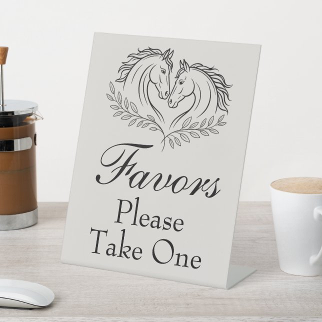 Western Horse Rustic Country Wedding Favor  Pedestal Sign (In SItu)