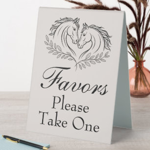 Western Horse Rustic Country Wedding Favor Table Tent