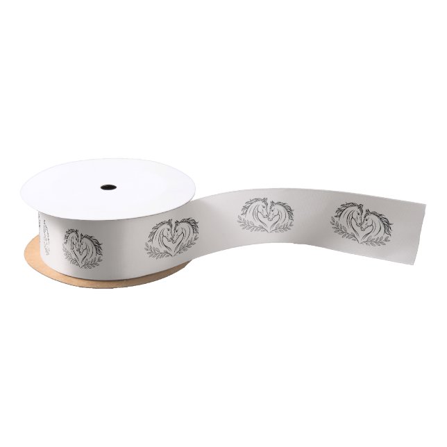 Western Horse Rustic Elegant Country Wedding Satin Ribbon (Spool)