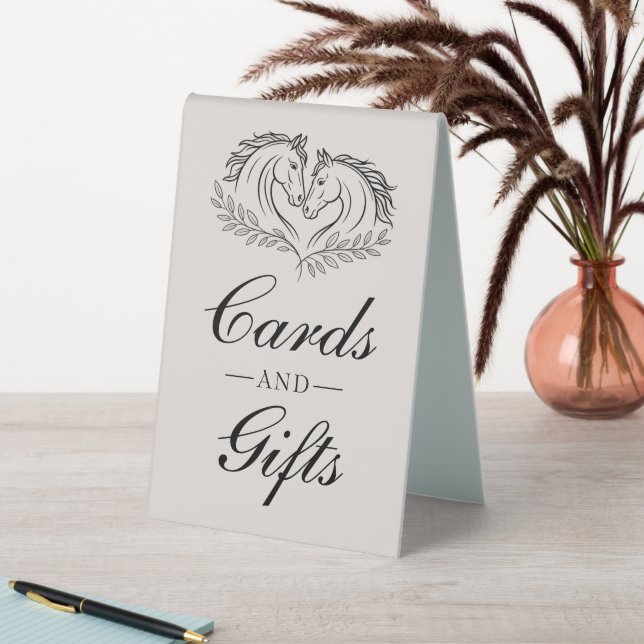 Western Horse Rustic Elegant Wedding Cards & Gifts Table Tent (In SItu (Table))