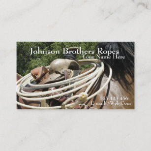 Western Horse Saddle Rope Business Card Template