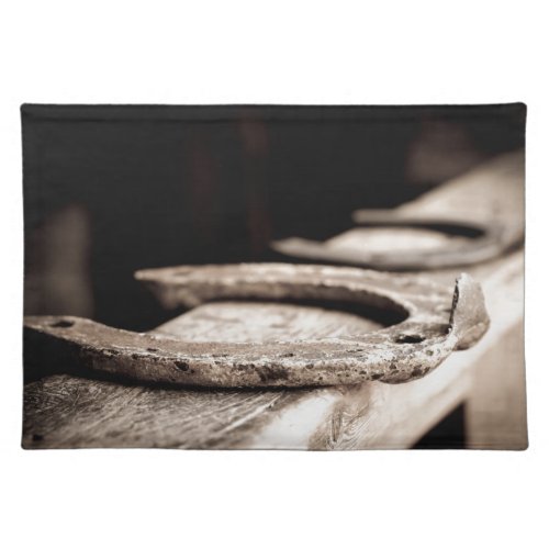 Western Horse shoe country design Cloth Placemat