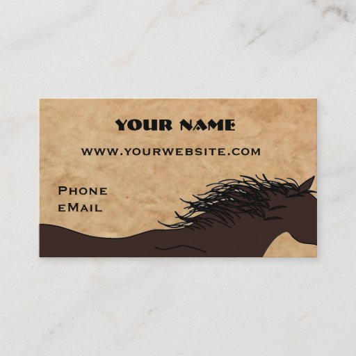 Customizable Western Horse Silhouette Business Cards