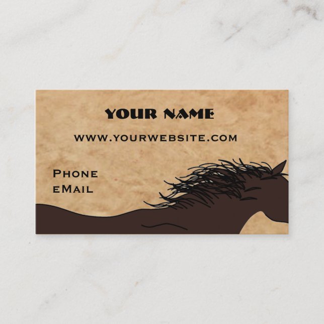 Western Horse Silhouette Business Cards (Front)
