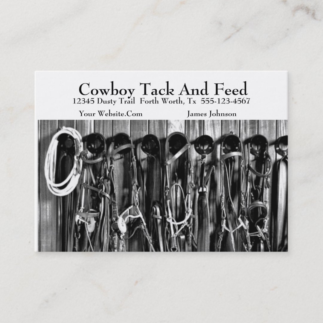 Western Horse Tack Business Card Template Zazzle