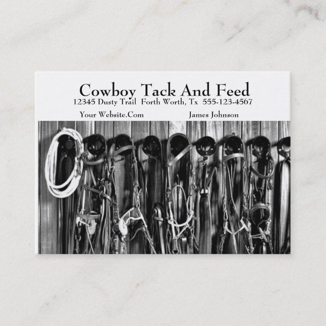 Western Horse Tack Business Card Template (Front)