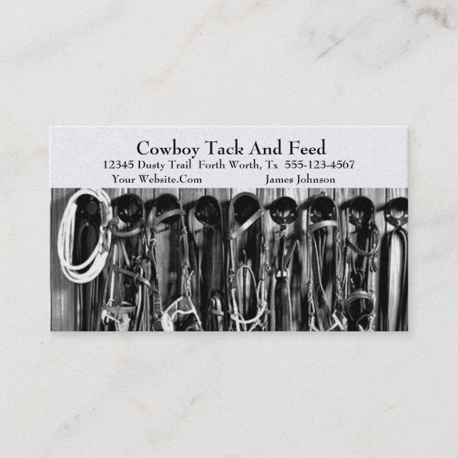 Western Horse Tack Business Card Template (Front)