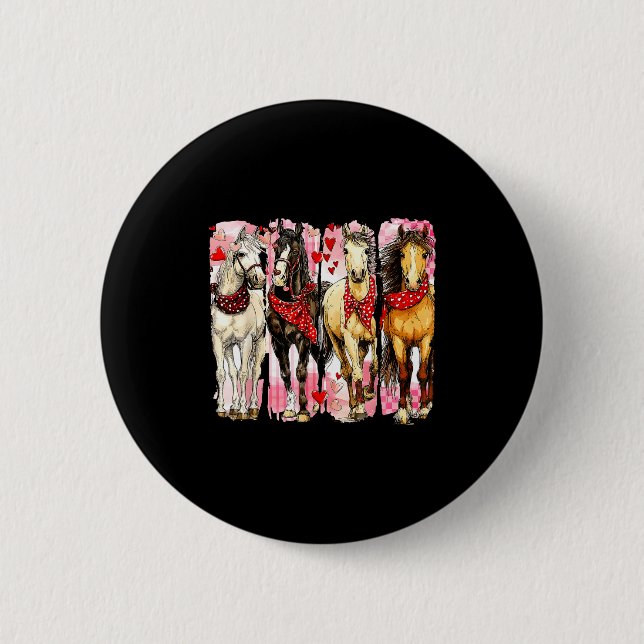 Western Horse Valentine Funny Western Valentines D Button (Front)