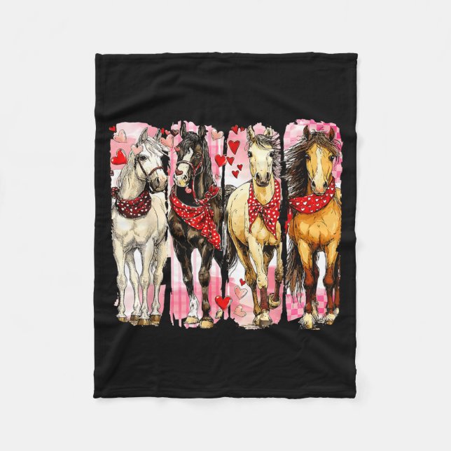 Western Horse Valentine Funny Western Valentines D Fleece Blanket (Front)