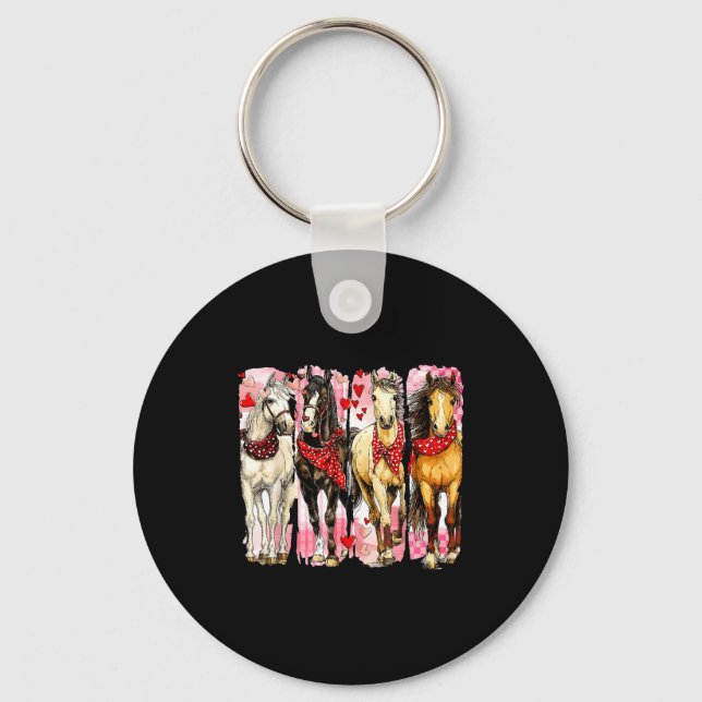 Western Horse Valentine Funny Western Valentines D Keychain (Front)