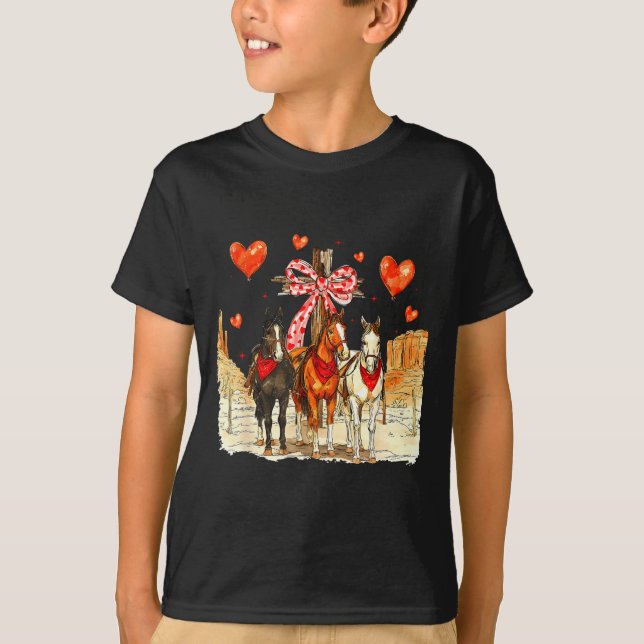 Western Horse Valentine Funny Western Valentines D T-Shirt (Front)