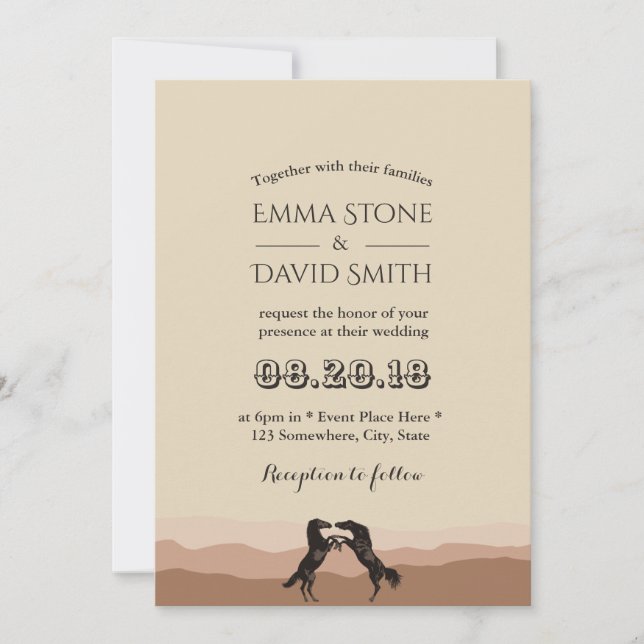 Western Horse Wedding Invitation (Front)
